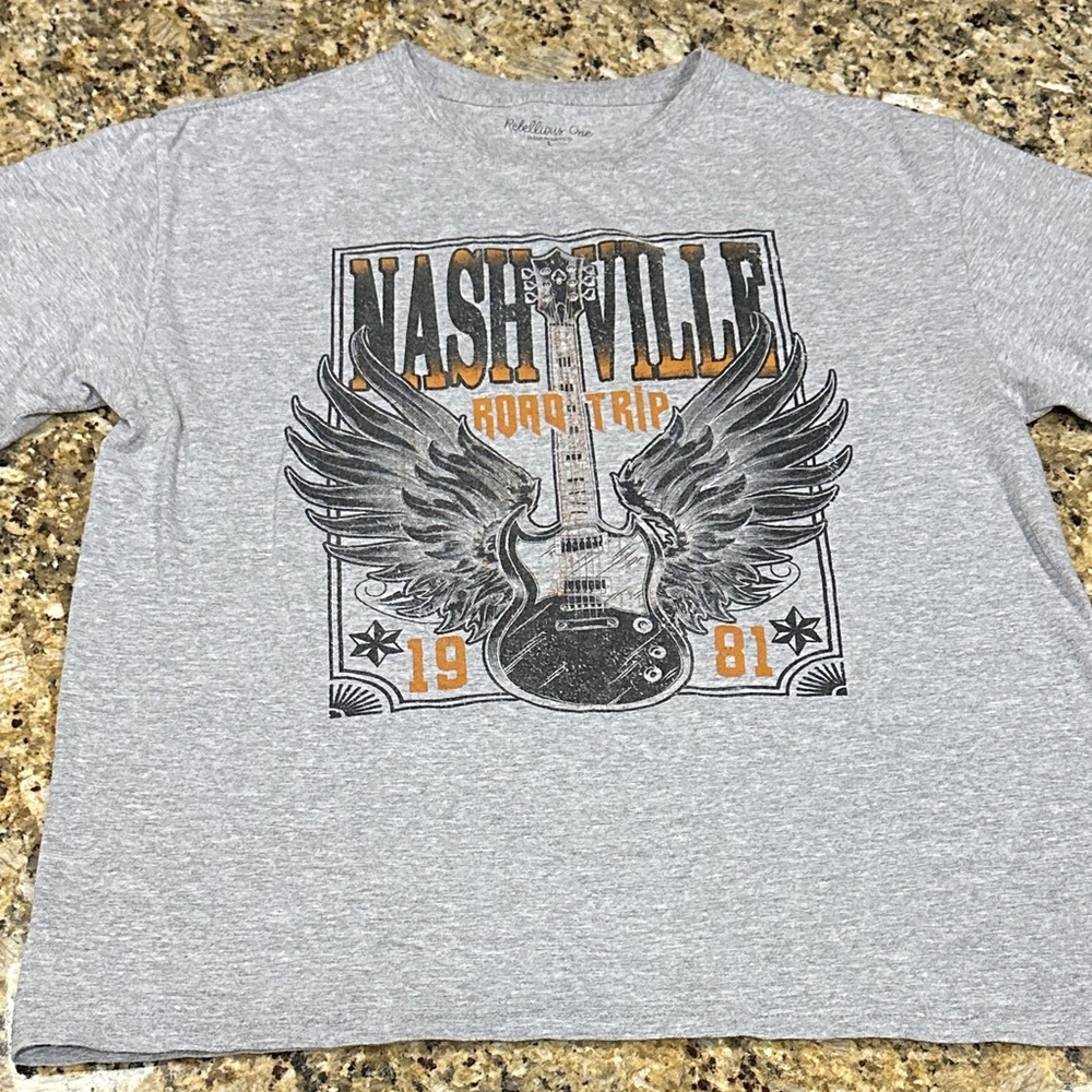 Rebellious One Gray Nashville Graphic Tee